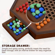 15" Large Upgraded Wooden Chinese Checkers Game Board