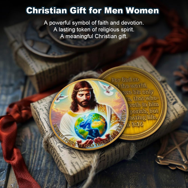 God Loved The World John 3:16 Verse Christian Challenge Coin