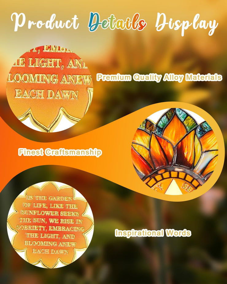 Personalized Sunflower Sobriety Coin