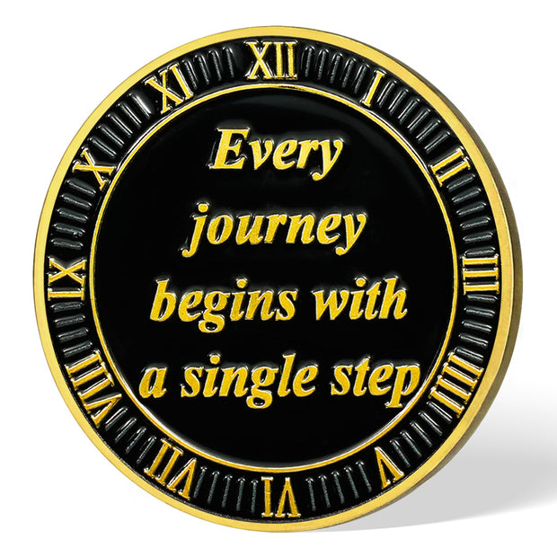 Seahorse  Every Journey Begins with a Single Step Sobriety Coin
