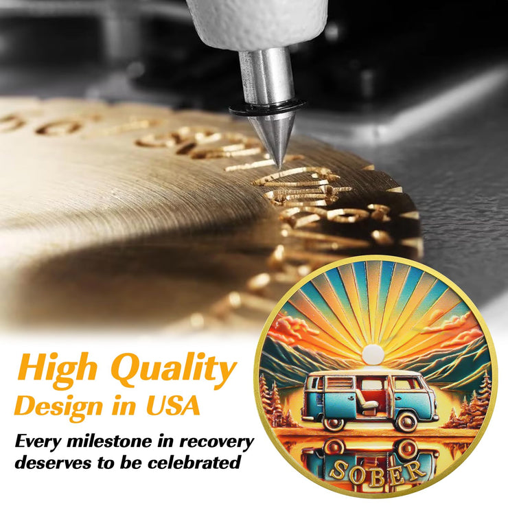 Personalized Rolling Toward Recovery Sobriety Coin