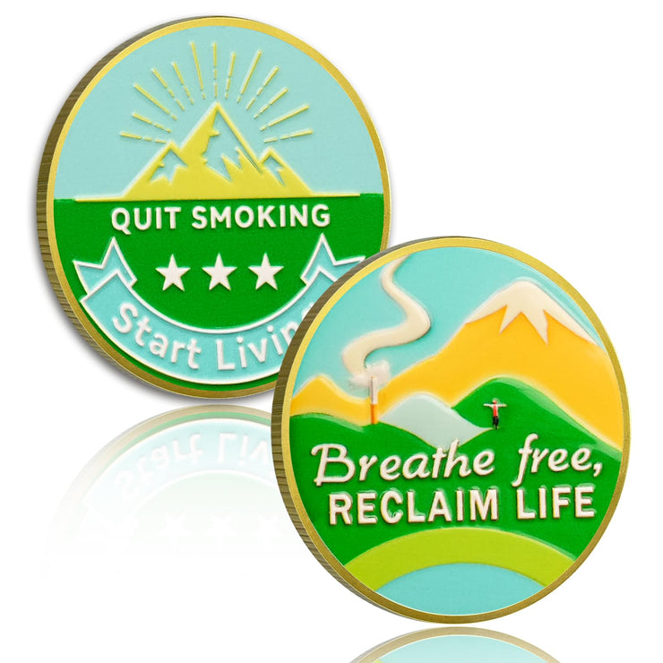 Quit Smoking Recovery  Breathe Free Sobriety Coin