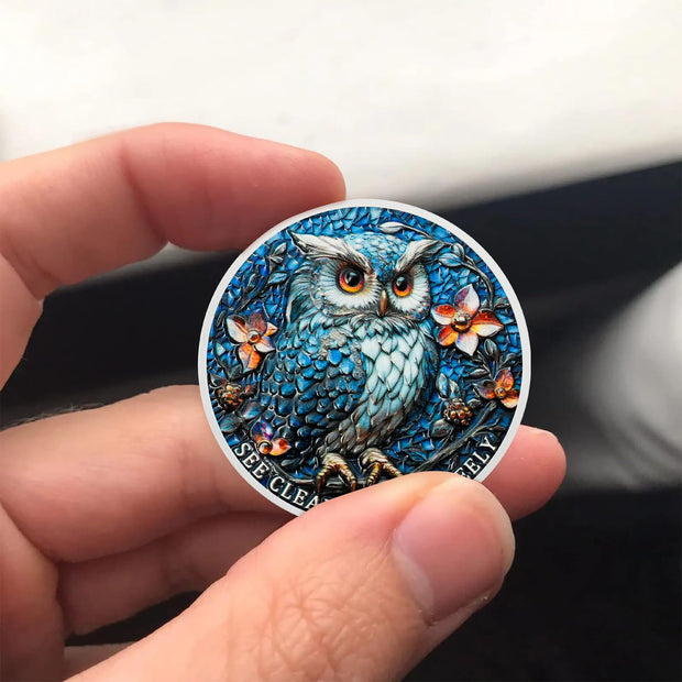 Owl & Triangular Symbol See Clearly Sobriety Coin