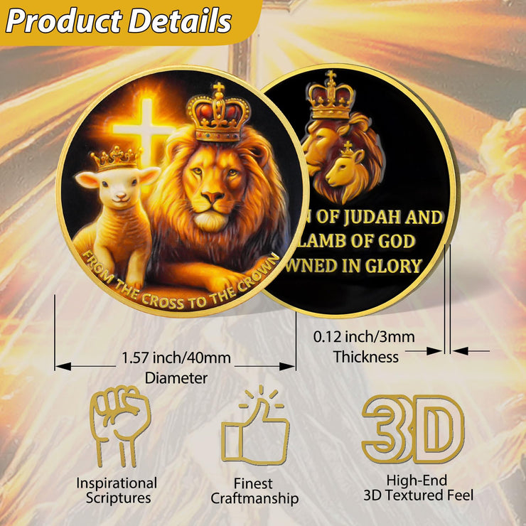 Lion of Judah and Lamb of God Christian Challenge Coin