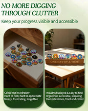 Bamboo Sobriety Coin Holder Display