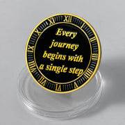 Seahorse  Every Journey Begins with a Single Step Sobriety Coin