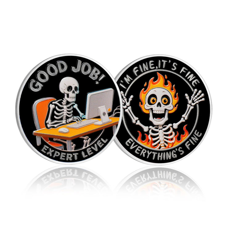 Everything's Fine Stress Relief Humorous Motivational Coin