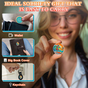 Surfing Skeleton Ride Boldly Sobriety Coin