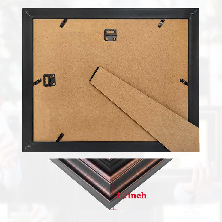 Red Brown Finish Document Degree Frame with Gold Beads HD Plexiglass Certificate Frame