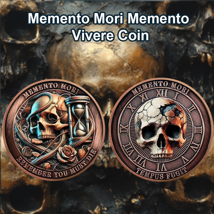 Tempus Fugit EDC Stoic Token Timeless Reminder of Life Memento Mori Coin