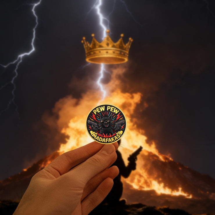 Pew Pew Cat Challenge Coin