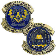 Masonic Coin Blue Lodge Master Mason Freemasonry Collectible Gift - Brotherly Love