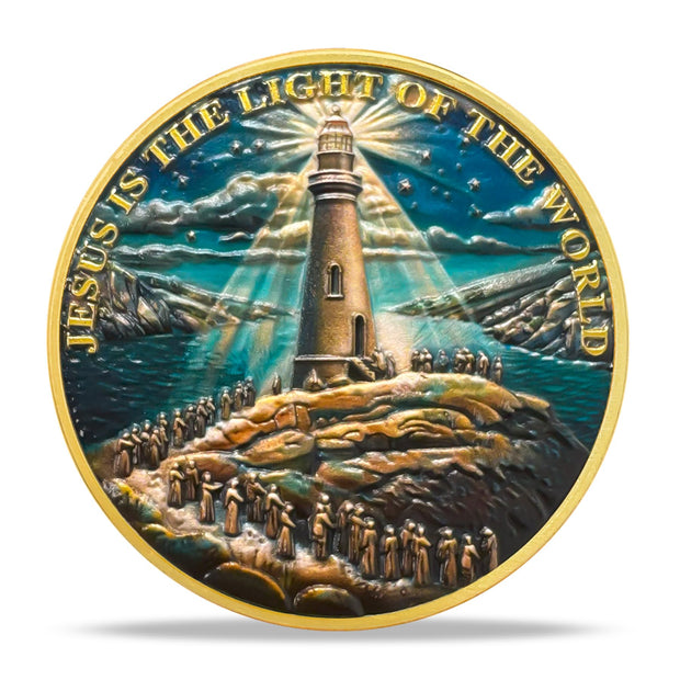 Crowd Lighthouse Religious Coin