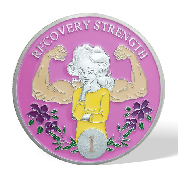 1 Year Sobriety Coin AA Chip and Medallions Anniversary Recovery