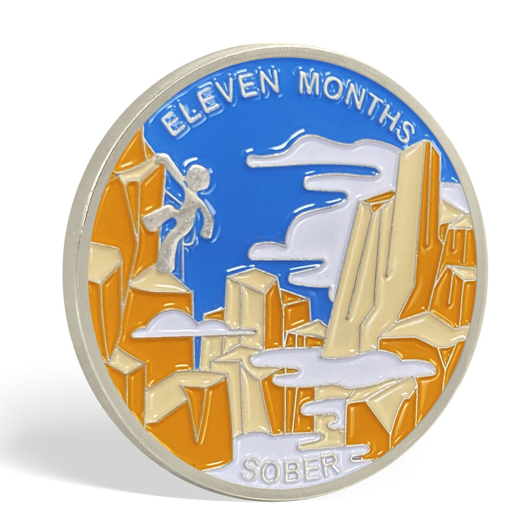 1 Month 1 Year Mountains and Highways Commemorative Gift Sobriety Coin