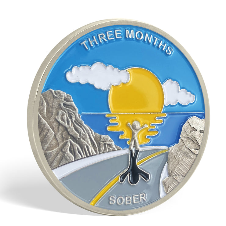 1 Month 1 Year Mountains and Highways Commemorative Gift Sobriety Coin