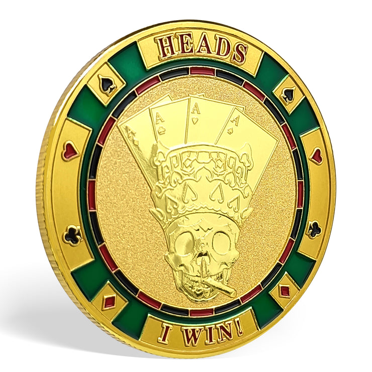 Win or Lose Poker Skull Challenge Coin