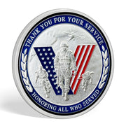 Salute to Veterans Challenge Coin Sliver Military Coin