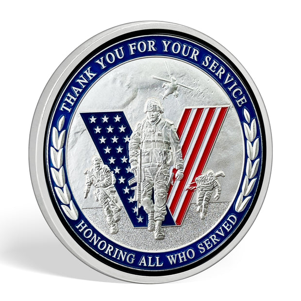 Salute to Veterans Challenge Coin Sliver Military Coin