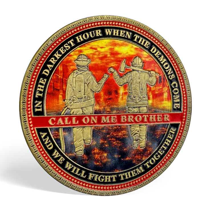 Fire Department Firefighter Brother Challenge Coin Thank You Appreciation Coin