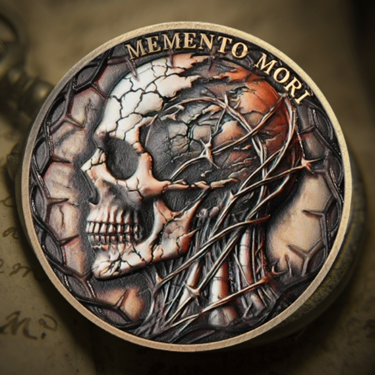 Memento Mori Coin Skull Challenge Coins