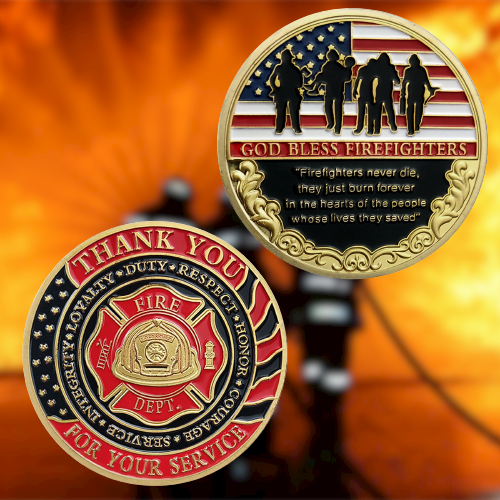 Firefighter Challenge Coin Thank You for Your Service