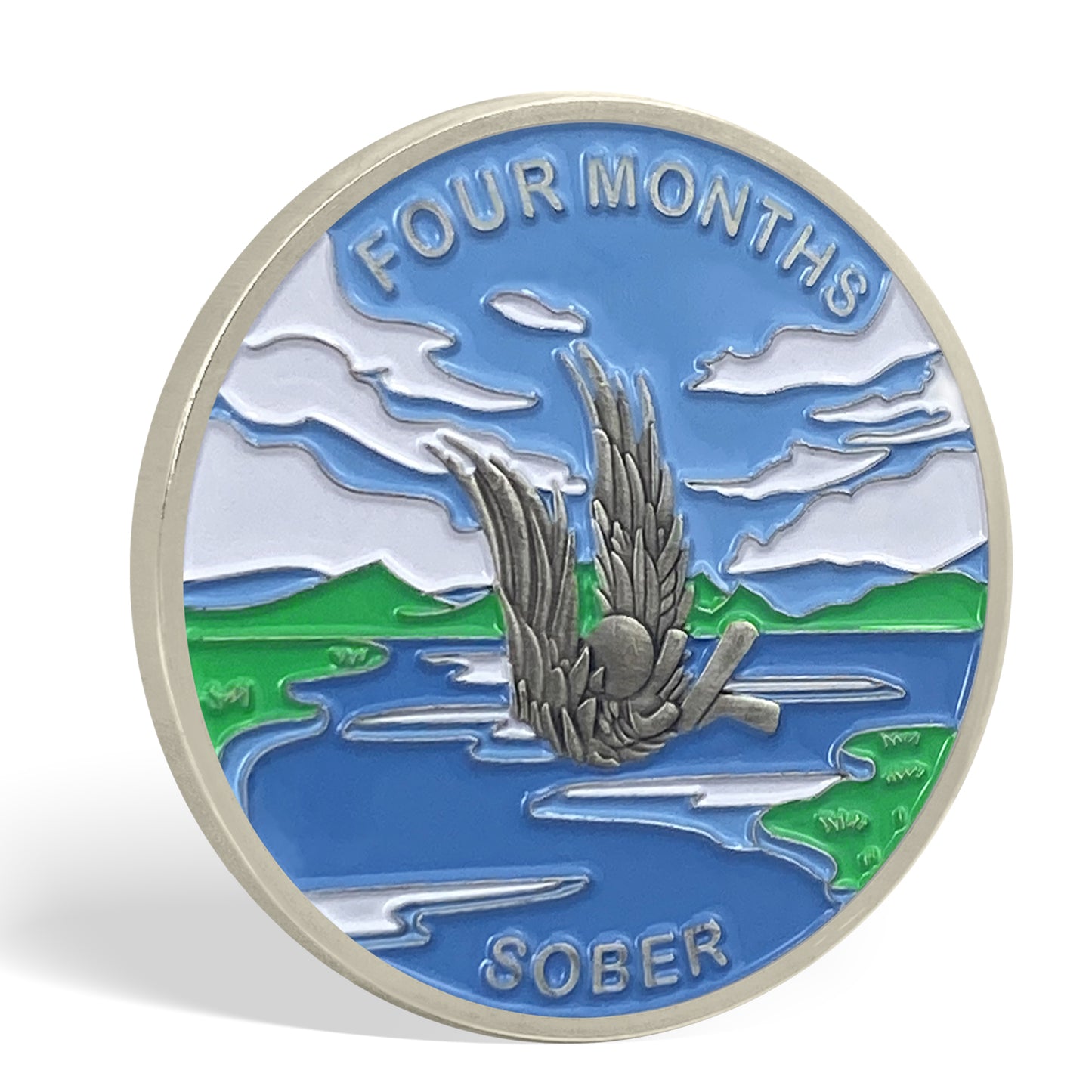 1 Month 1 Year Mountains and Highways Commemorative Gift Sobriety Coin