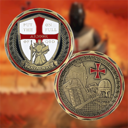 Knights Templar Armor Of God Challenge Coin Gifts for Christian🎁
