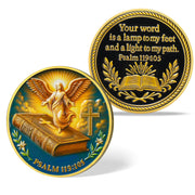 Psalm 119:105 Bible Christian Challenge Coin