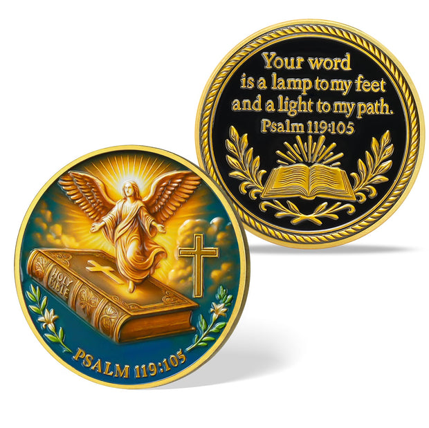 Psalm 119:105 Bible Christian Challenge Coin