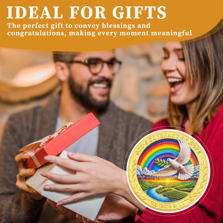 Dove, Rainbow & Bible Verses Noahs Ark Christian Coin