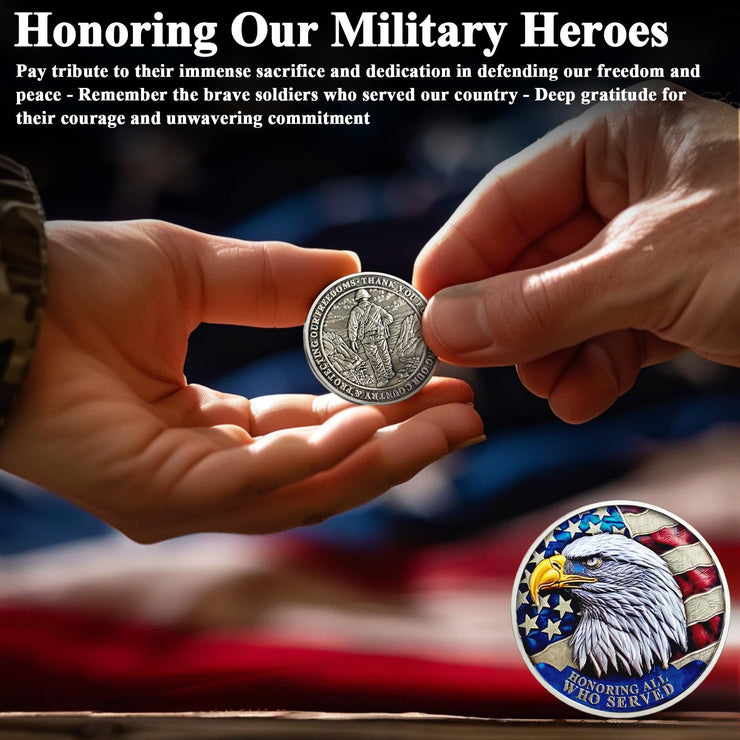 1 Pcs Veteran Challenge Coin Thank You for Your Service Military Challenge Coins