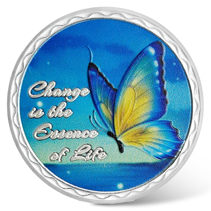 Change is The Essence of Life Butterfly Sobriety Coin