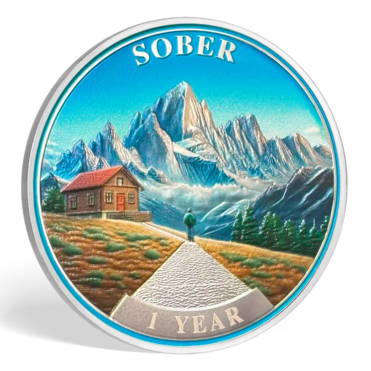Personalized Mountain Cabin Sobriety Coin