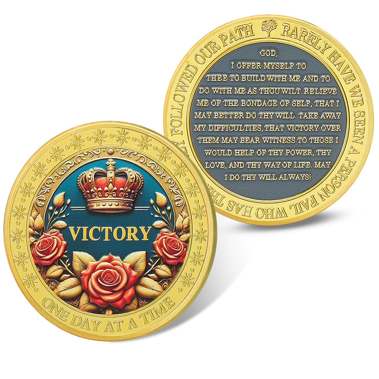 One Day at a Time Affirmation Sobriety Coin