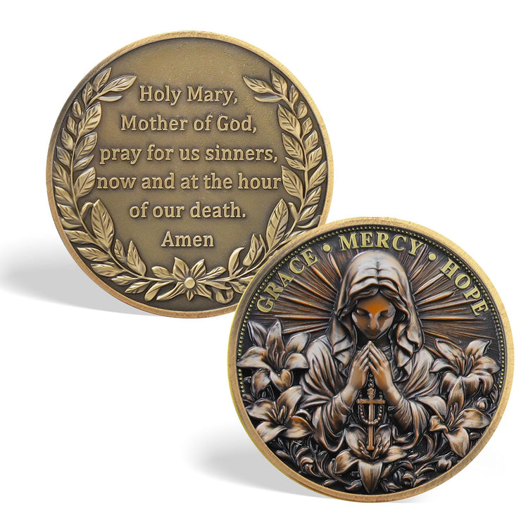 Inspirational Holy Mary Christian Challenge Coin