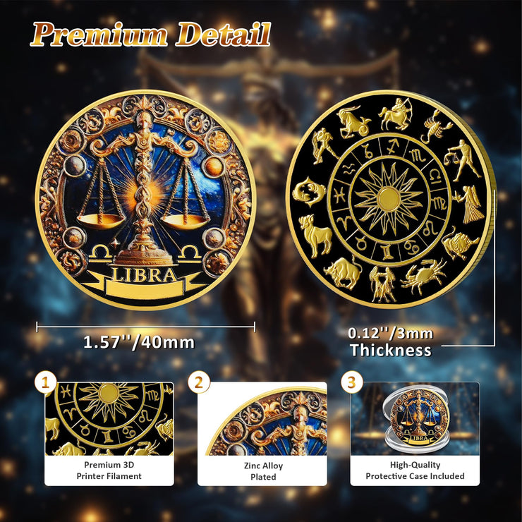 Libra 12 Zodiac Challenge Coin