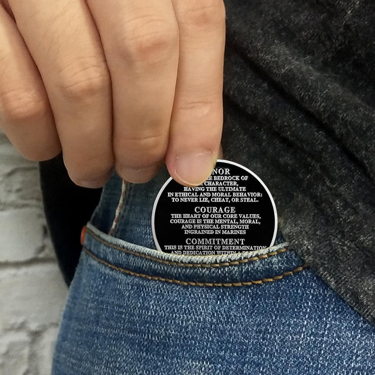 USMC and Its Core Values Patriotic Military Challenge Coin