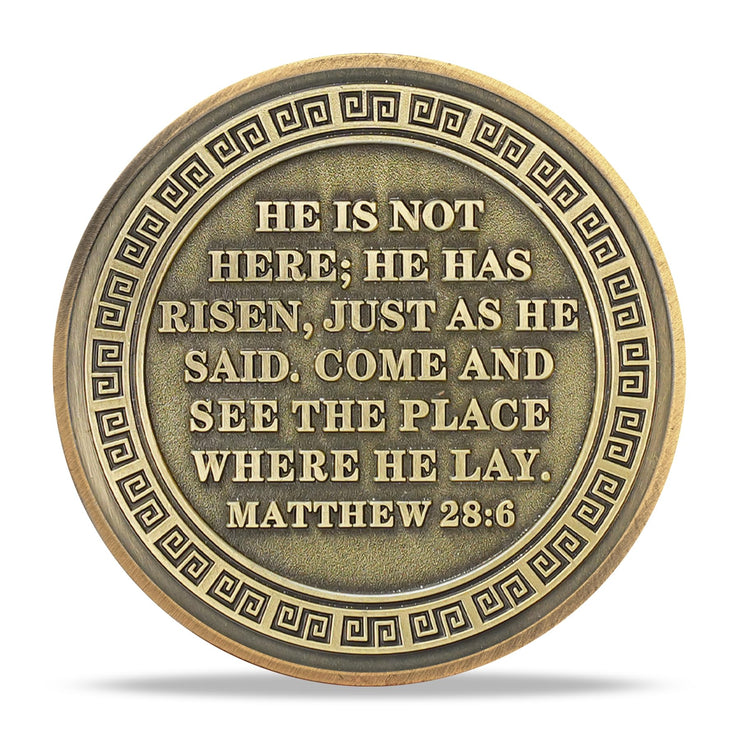 Jesus Stone Tomb Resurrection Religious Coin