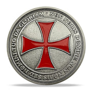 BHealthLife Knights Templar Challenge Coin Christian Christ Red Cross Religious Reminder Gifts for Men Women