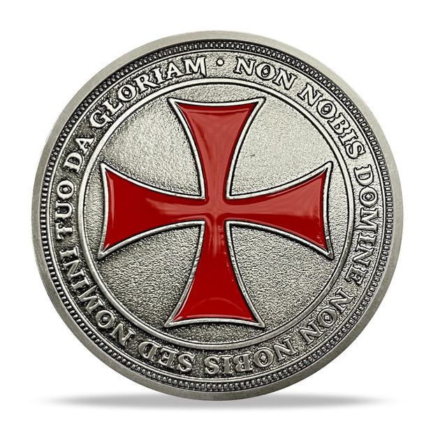 BHealthLife Knights Templar Challenge Coin Christian Christ Red Cross Religious Reminder Gifts for Men Women