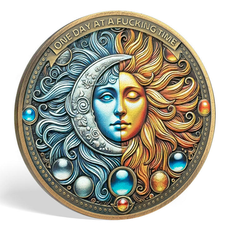 Sun and Moon Recovery Sobriety Coin