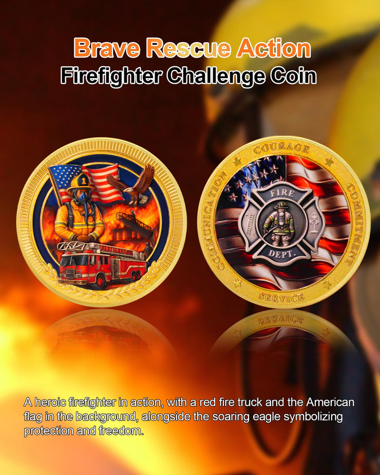 Firefighter Courage Commitment Challenge Coin