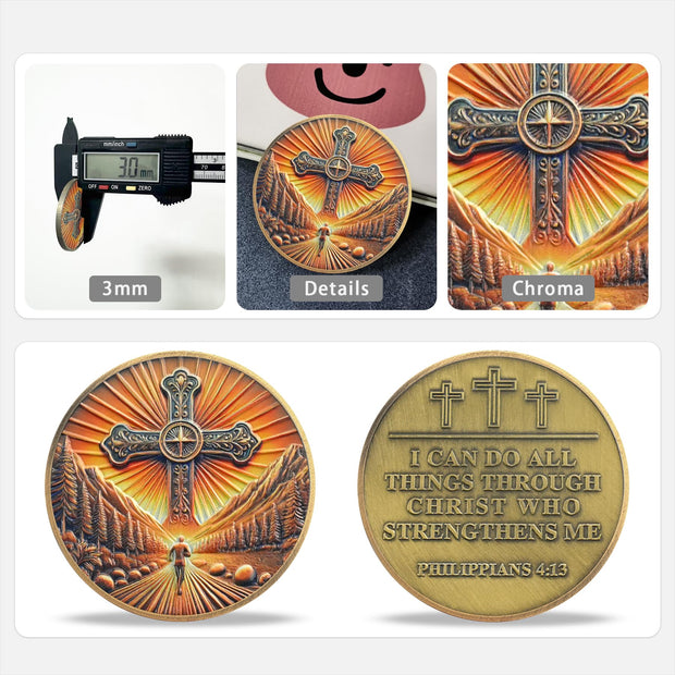 Radiant Cross Path Religious Coin
