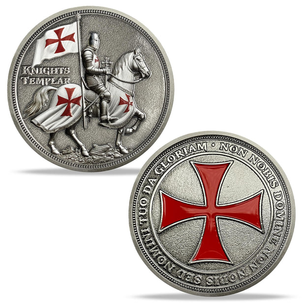 BHealthLife Knights Templar Challenge Coin Christian Christ Red Cross Religious Reminder Gifts for Men Women