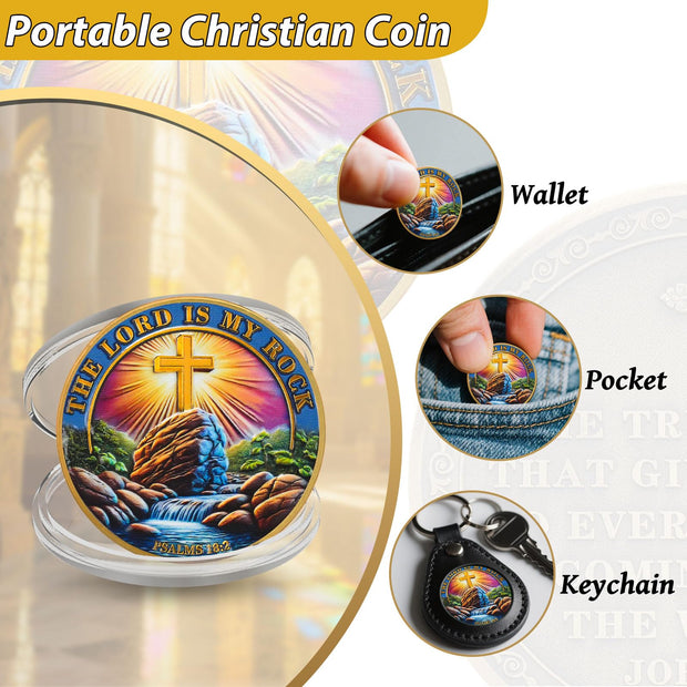 The Lord is My Rock Christian Challenge Coin