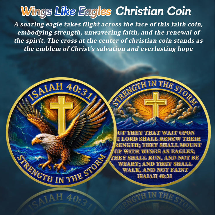 Wings Like Eagles Christian Challenge Coin