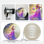 Purple Butterfly Fairy Sobriety Coin