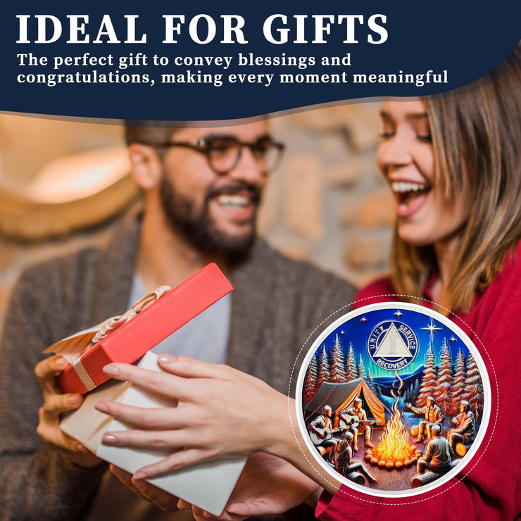 Personalized Camp Bonfire Sobriety Coin