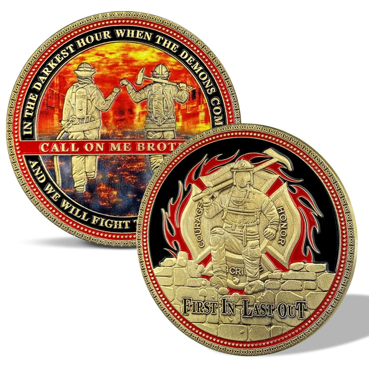 First Responder Hero Fireman Rescue Prayer Coin